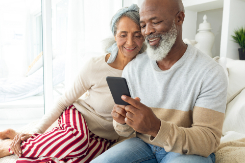 Older couple researching Glaucoma