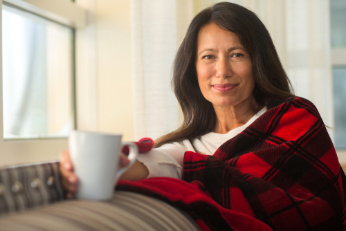 Woman relaxing after Glaucoma treatment