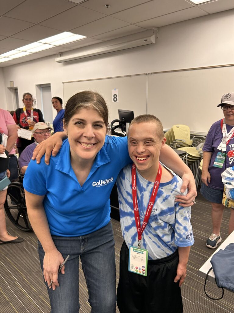 Dr. Cockerill volunteering at a Special Olympics vision screening