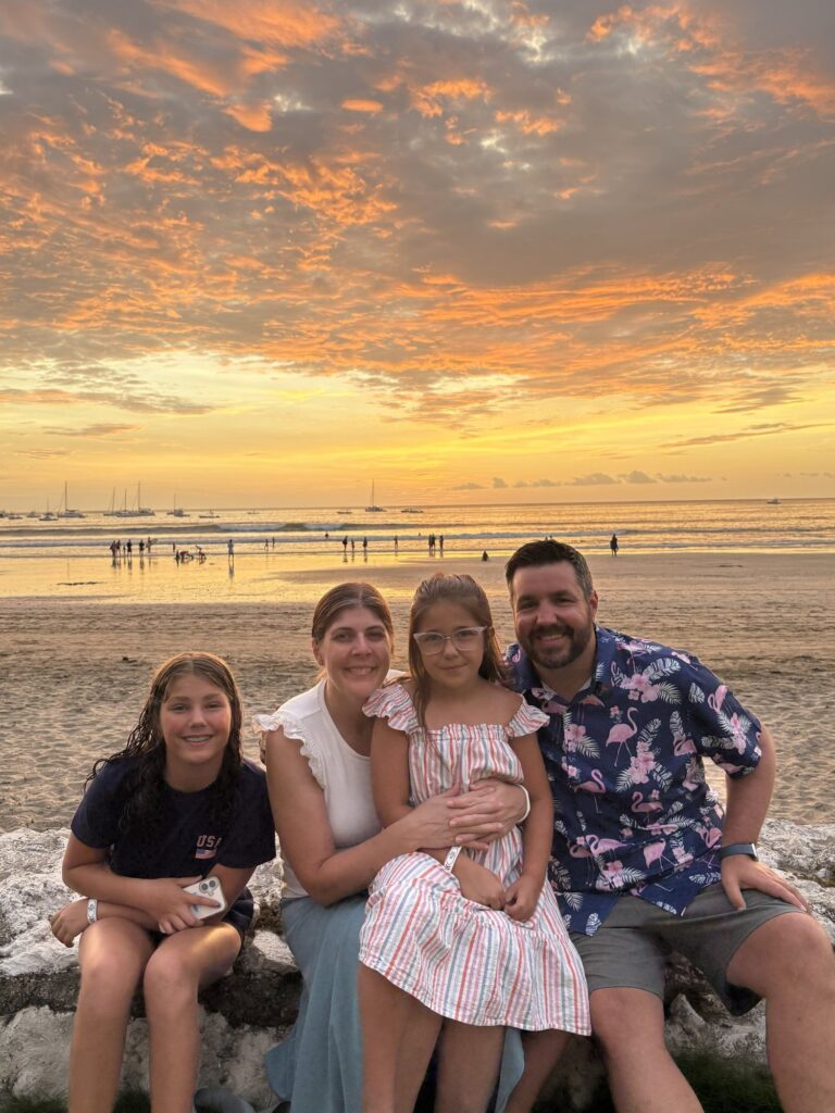 Dr. Cockerill and her family at the beach