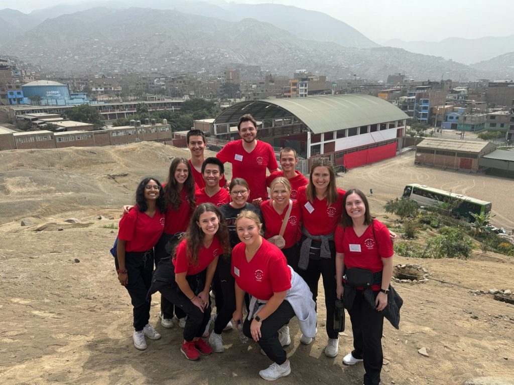 Dr. Maxwell and members of her optometry class providing eye care to an underserved community in Lima, Peru.