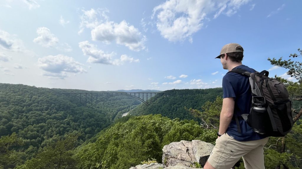 Dr. Kieffer on a hike at New River Gorge National Park.